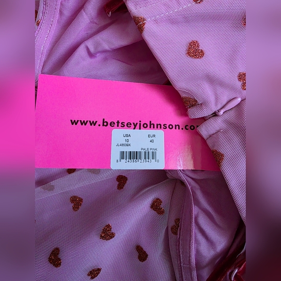 Betsey Johnson Pink Heart Tulle Tiered Dress - Picture 10 of 12